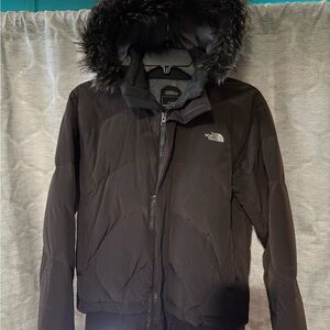 The North Face Men's Black Puffer Jacket with Fur Hood